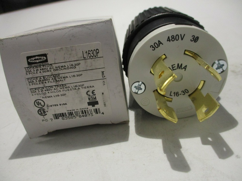 NEW HUBBELL 1630P LOCKING PLUG 30A/AMP 180V