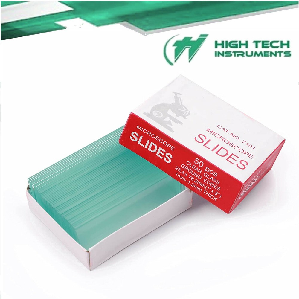 50Pcs Pre-cleaned Blank Clear Glass Microscope Slides