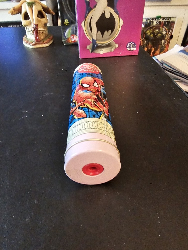 SPIDER-MAN Metal Pencil Case with Sharpener - 2001 Marvel Comics