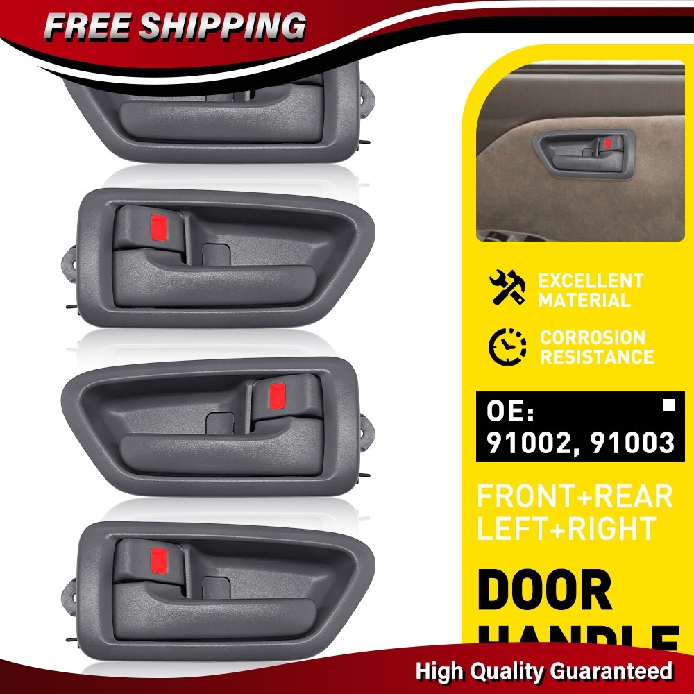 4PCS Interior Inside Inner Door Handle Full Set For Toyota Camry 1997-2001 Gray