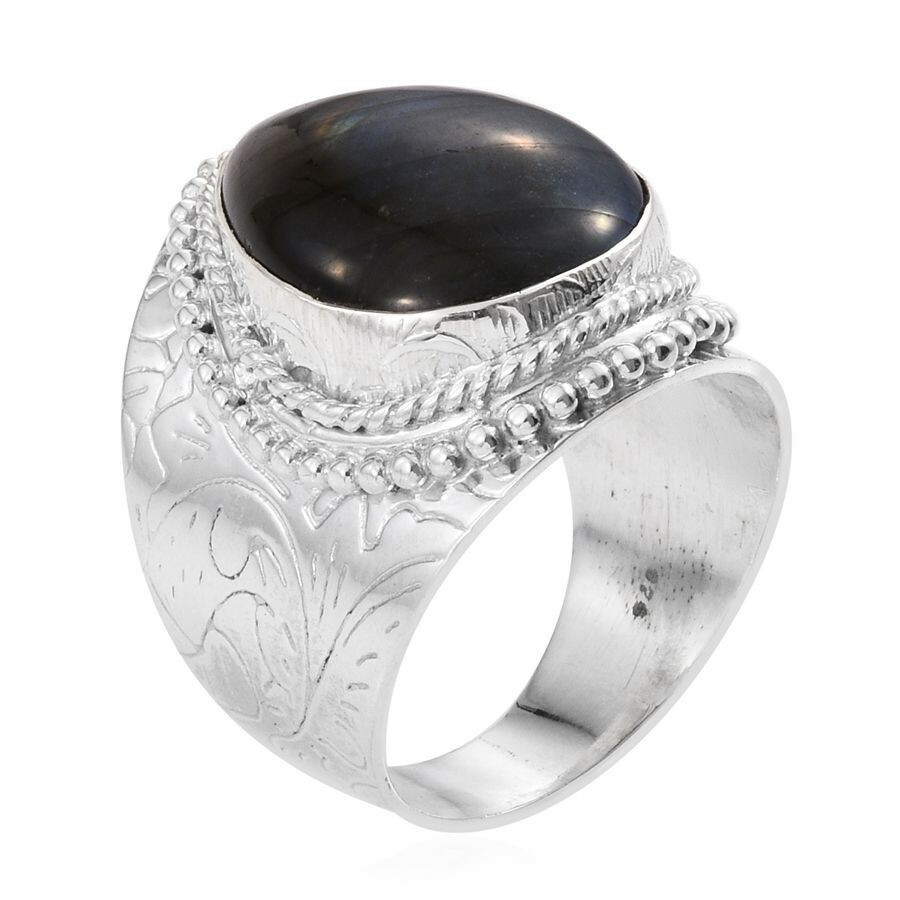 Artisan Crafted Malagasy Labradorite Solid 925 Silver Ring -Size 7 -14.610 cts