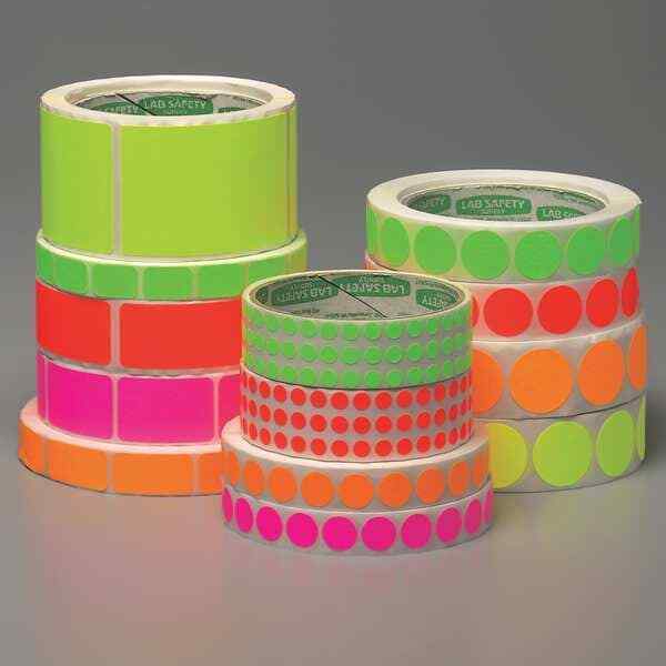 Zoro Select 3Vcn7 Blank Dot Label Orange 1"W, Pk1000