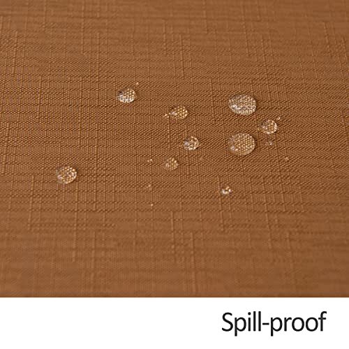 maxmill Slubby Textured Rectangular Tablecloth Water Resistance Antiwrinkle S...