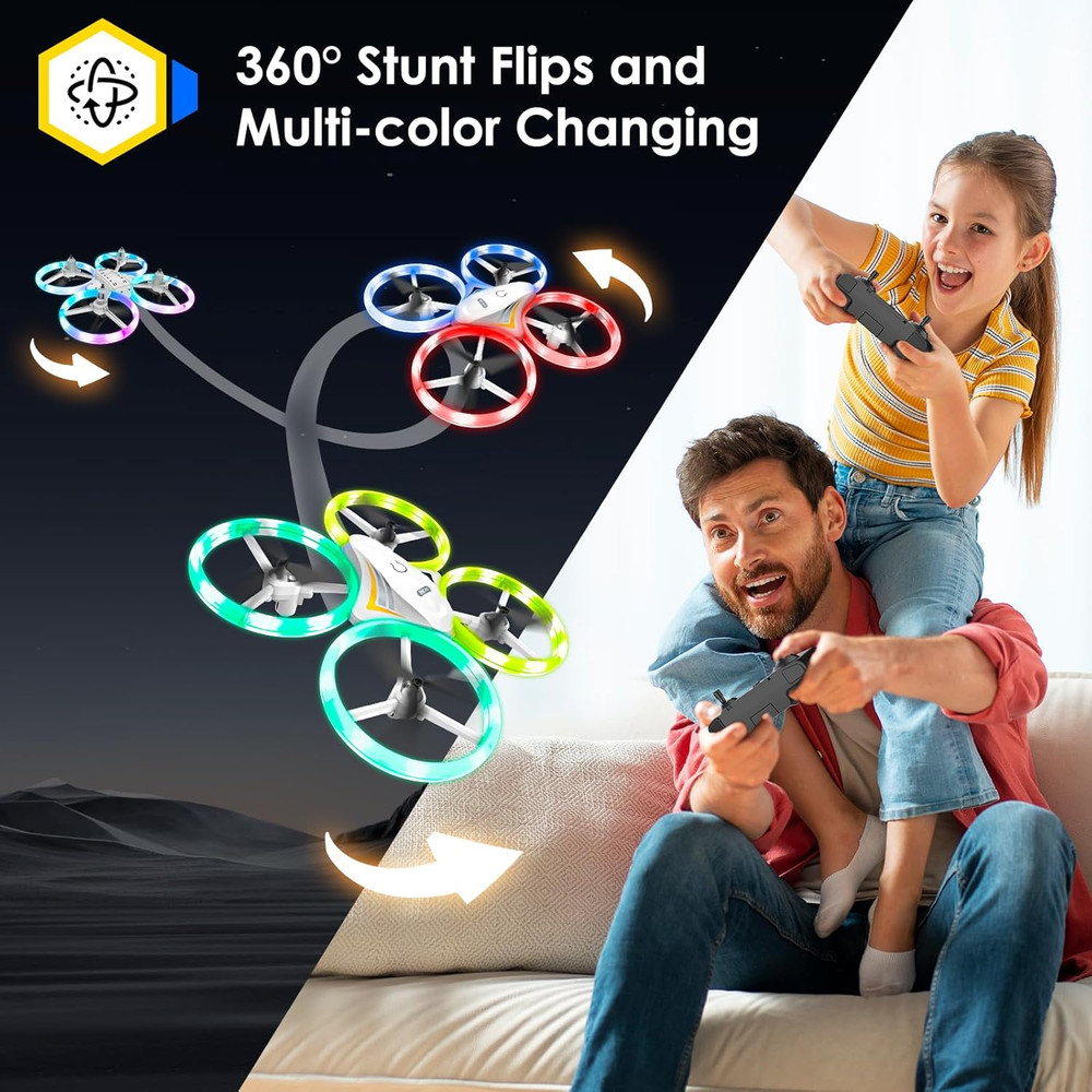 Drones for Kids, RC Drone with Cool Led Lights Mini Remote Control Beginner Dron