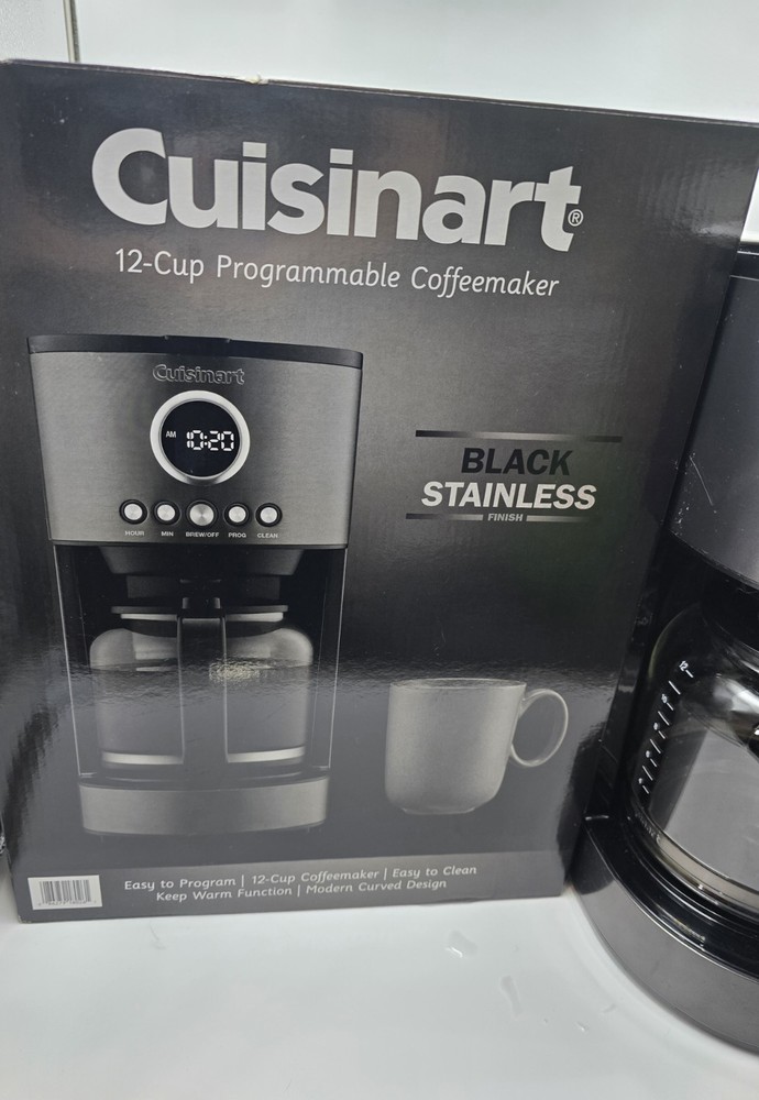Cuisinart 12 Cup Programmable Coffeemaker BLACK STAINLESS Model# DCC-1220BKS