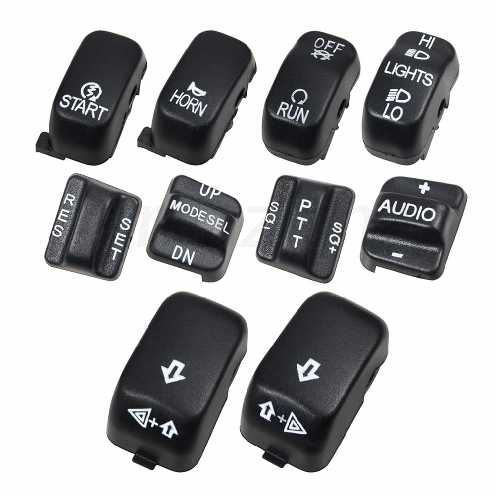 10 Pcs Black Hand Control Switch Housing Caps for Harley Davidson Models