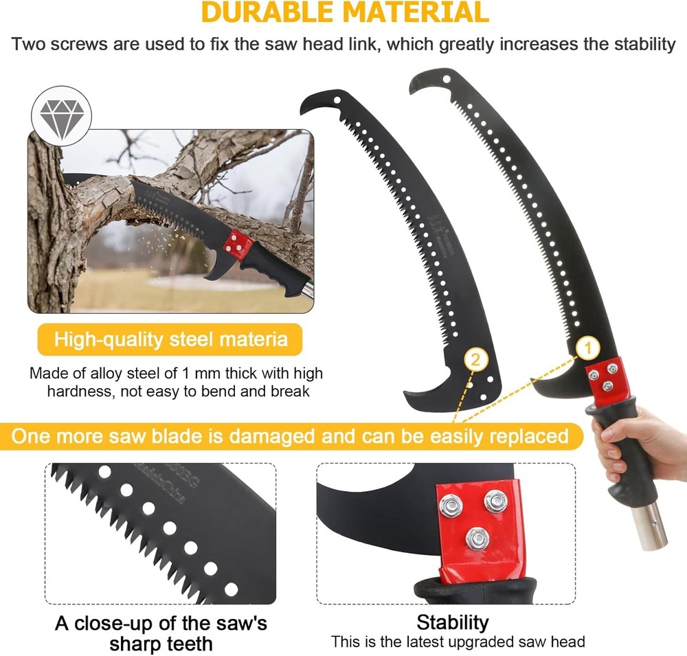 27 Feet Tree Pole Pruner Manual Branches Trimmer Tree Branch Garden Tools Lopper