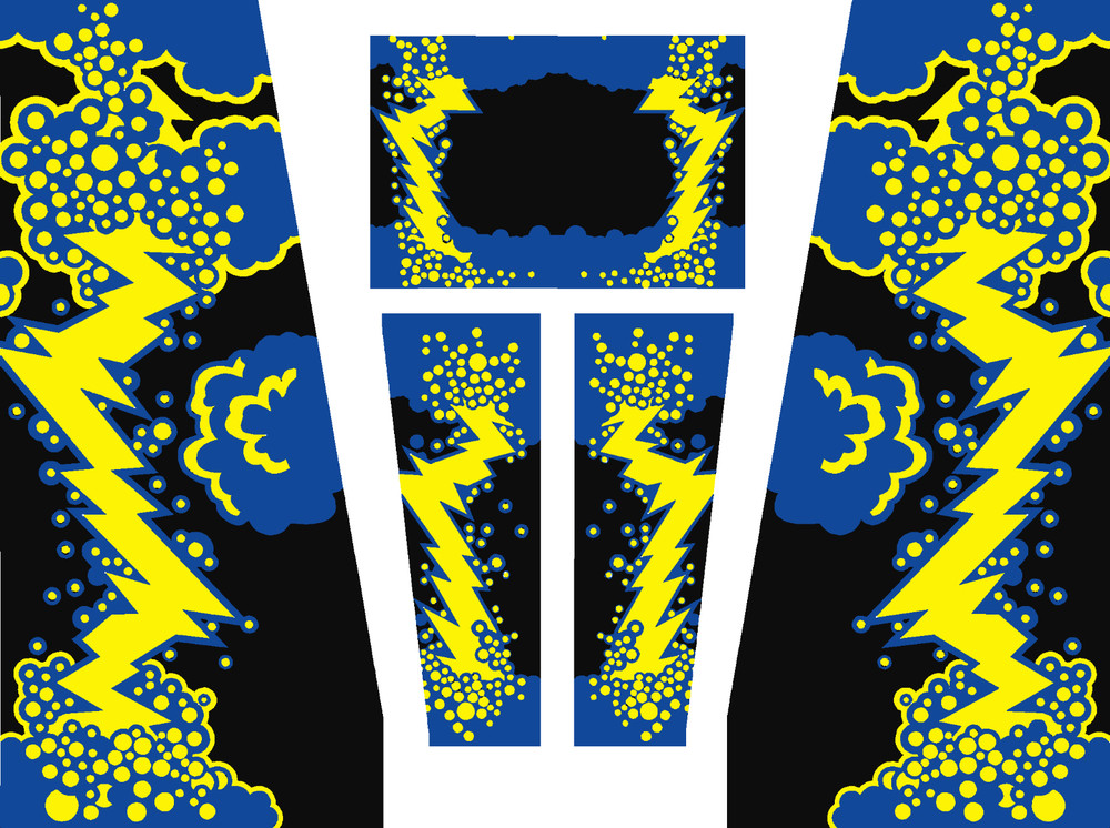 Stern LIGHTNING Pinball Machine CABINET Decal Set