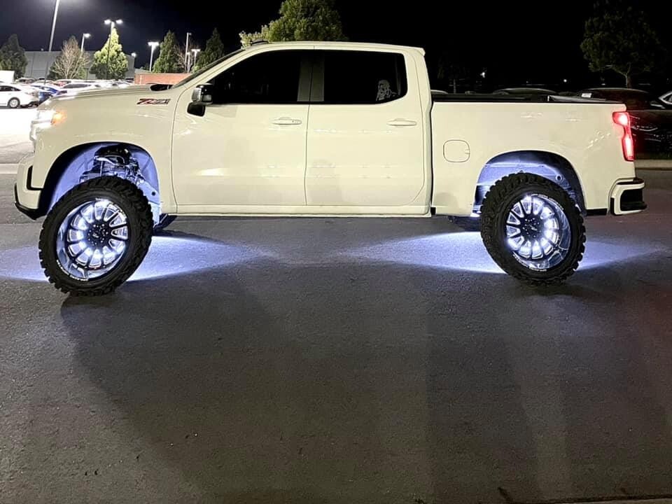 4x 15.5'' White LED Wheel Ring Lights For Truck Car Rim Lights Bluetooth Control