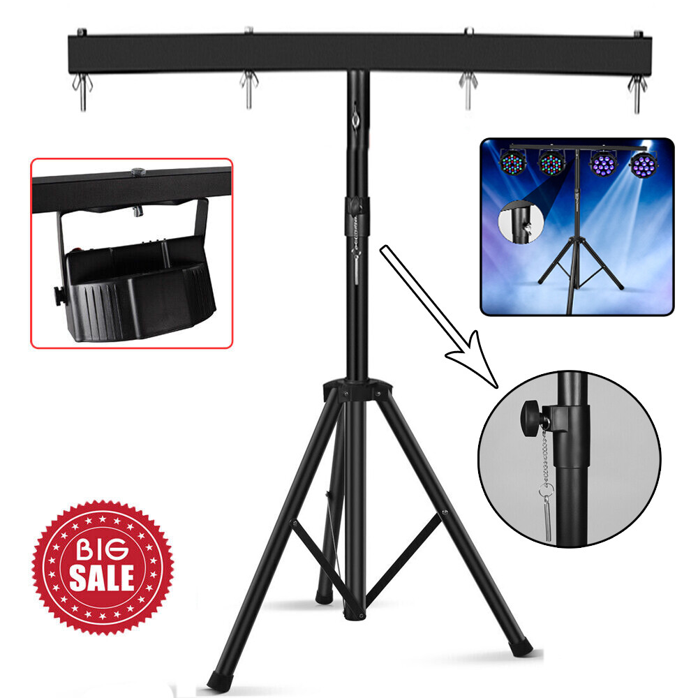 LED Par Light Tripod Stand &T-Bar Adjustable Stage Lighting DJ Disco Light Stand