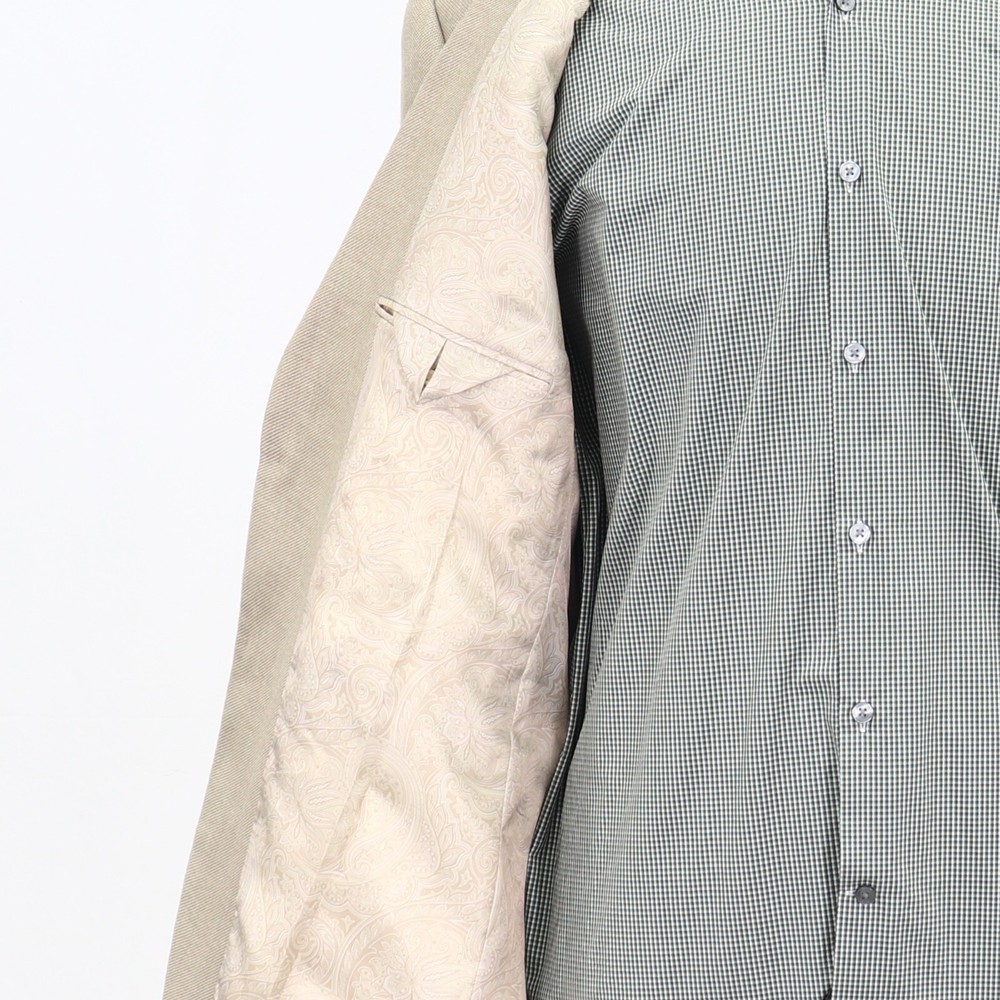 Chaps 42R Beige Sport Coat Blazer Jacket Solid 2B Polyester