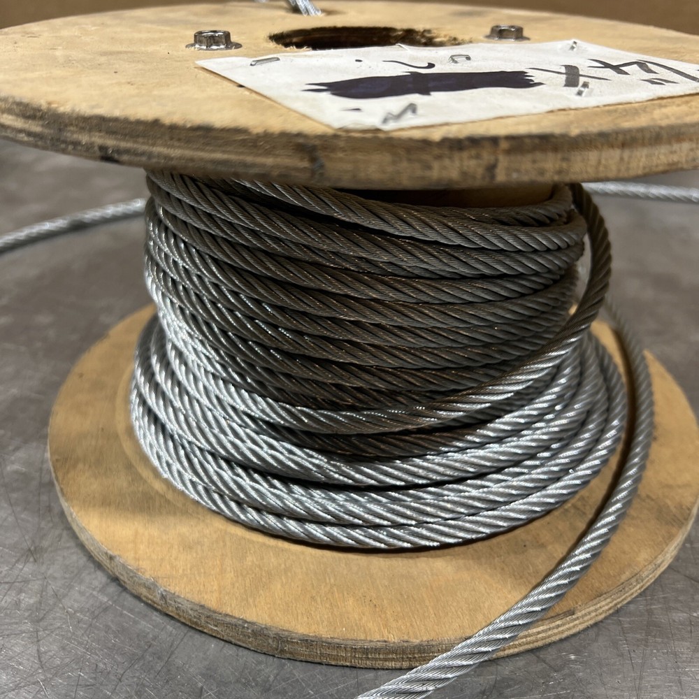 1/4” Braided Wire Rope. Nos Surplus. Partial Reel-Left Over Surplus