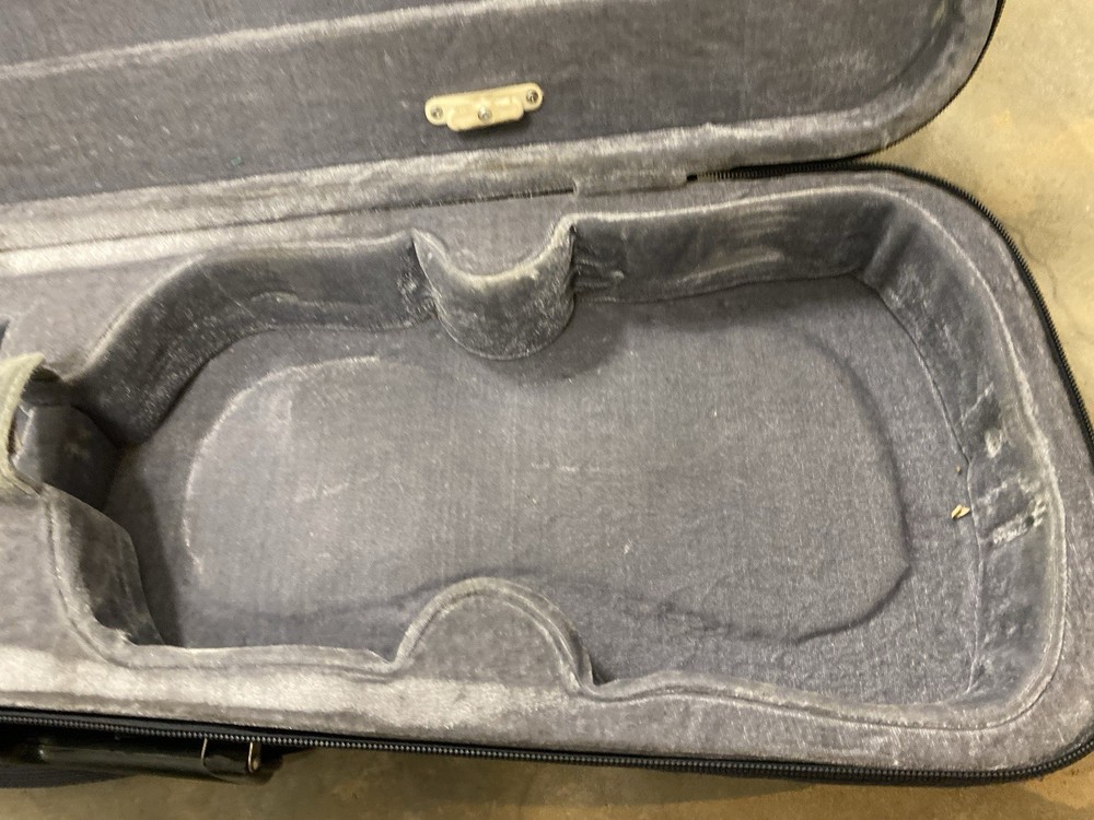 Durable Cloth Fluff Triangle Shape Case Gray/Beige Lining for Violin Blue