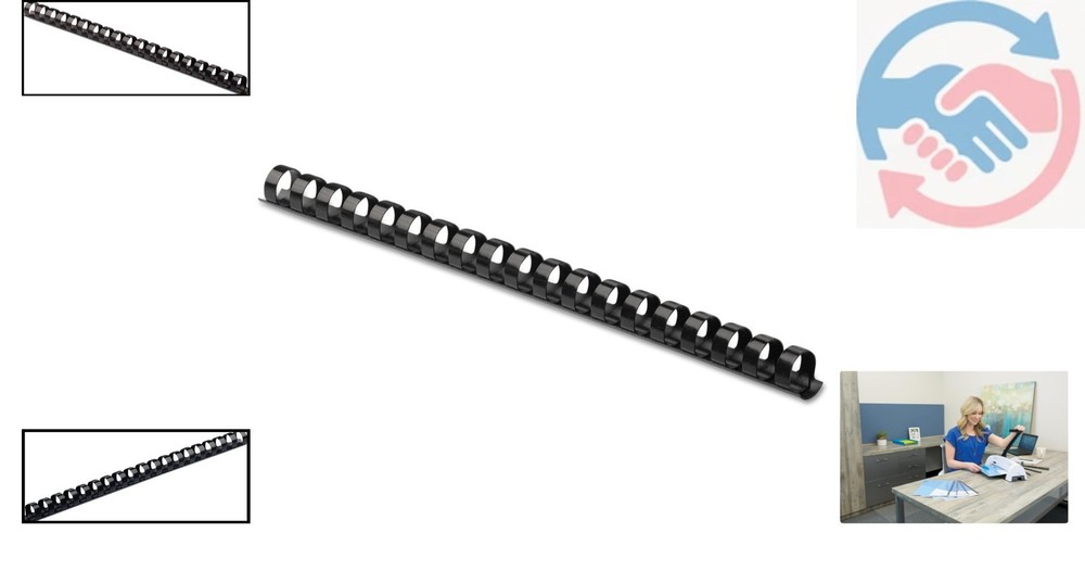 Durable Round Back Binding Combs - 100 Pack, 1/2 Inch, Black for Custom Projects