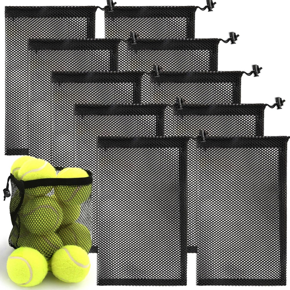 MAQIHAN Mesh Drawstring Bag, Black NO,