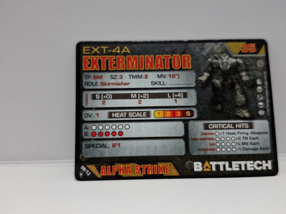 BattleTech EXTERMINATOR EXT-4A Mech + Cards - ComStar Command Level II - CGL