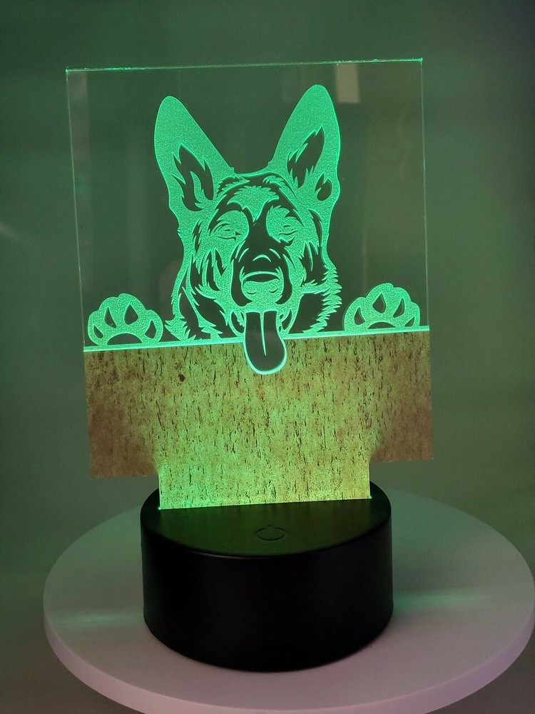 Personalized Custom Dog Breed Light, Night Light. German Shepherd