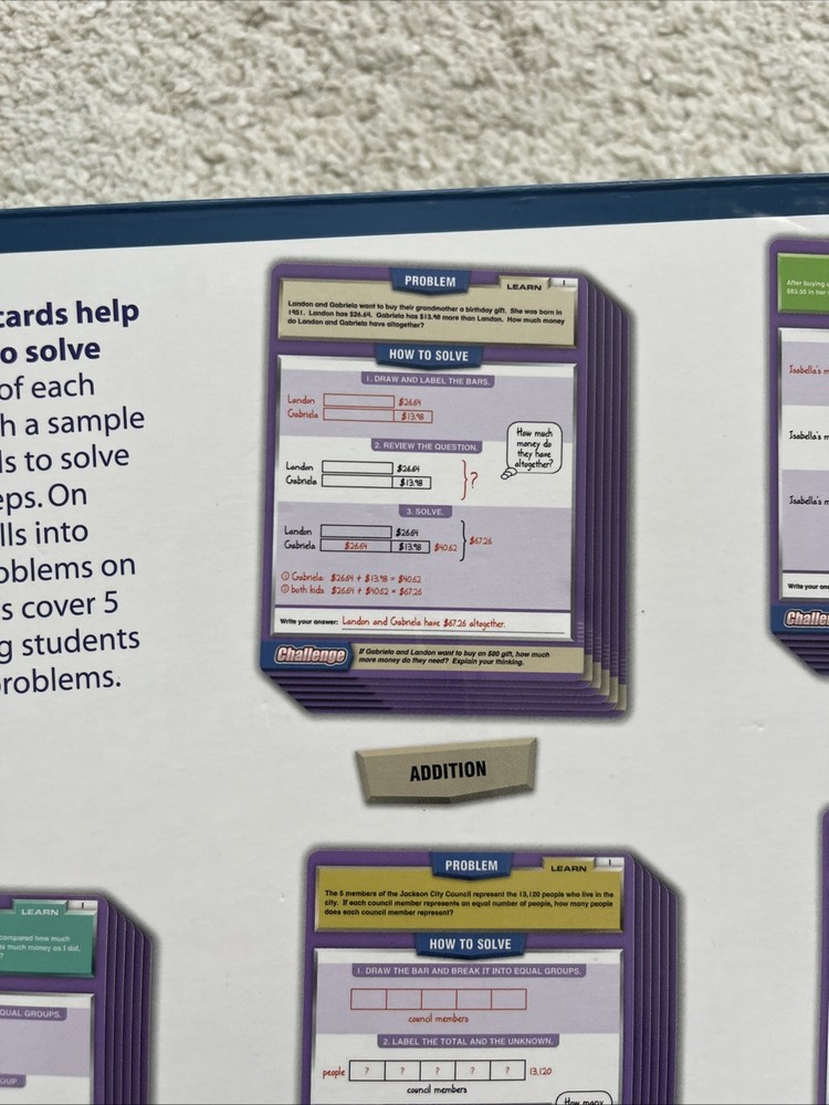 Lakeshore Bar Model Activity Cards Learning Step-By-Step Unused