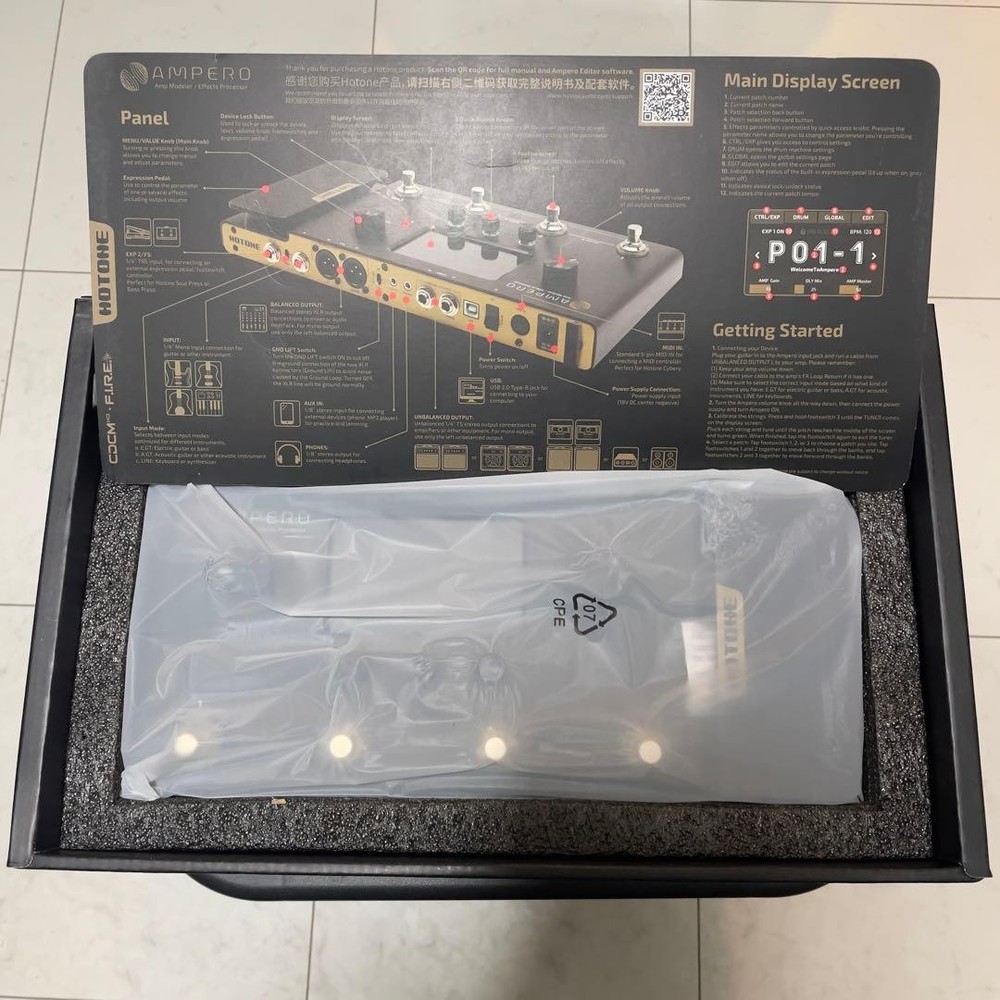 HOTONE AMPERO Multi Effects Pedal New Opened