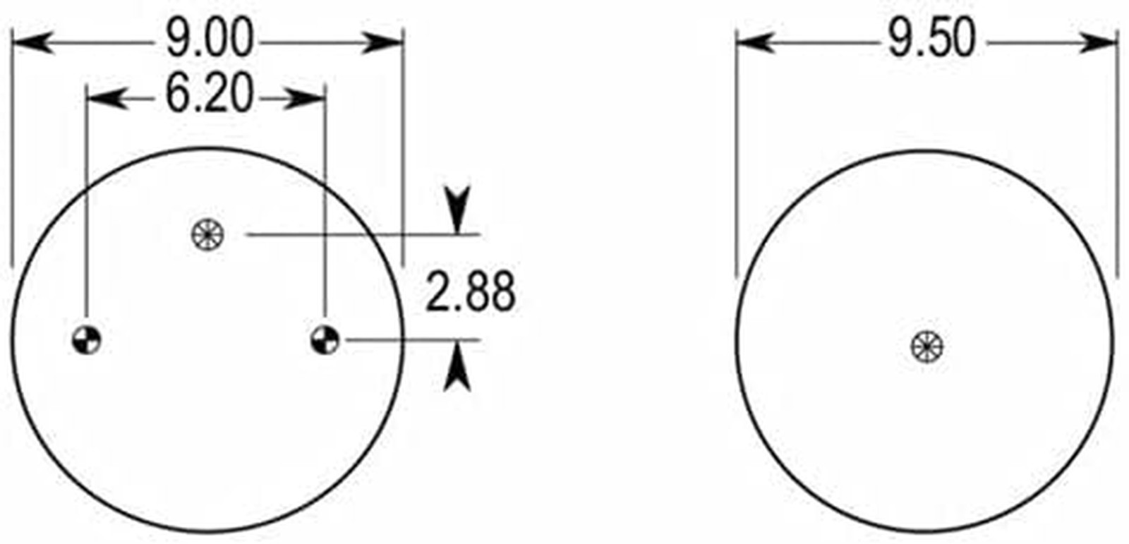 2 Pack of Air Spring Bag for Peterbilt Trucks (Replaces Firestone 9069, 8813, W