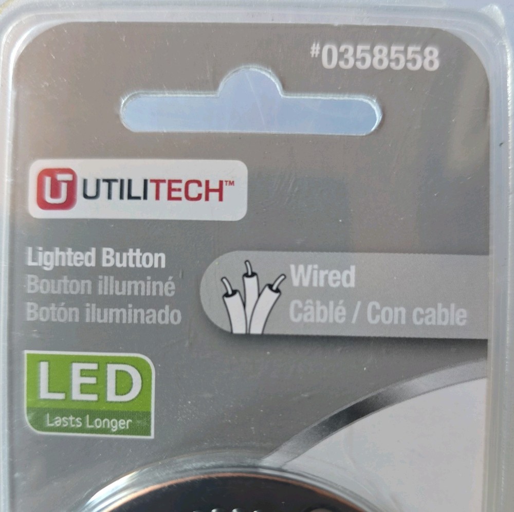 Utilitech Wired Door Bell LED Lighted Button Bronze Finish NEW