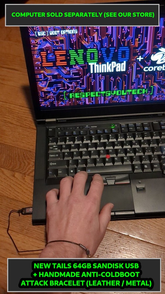 🧅 Tails 🔐 Anonymous Linux ⭐⏏️ DOUBLE Size: 64GB USB 3.0 + Protective Bracelet