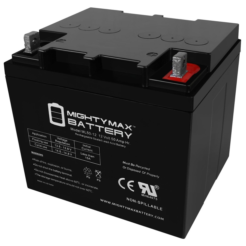 Mighty Max 12V 50AH SLA Replacement Battery for Torque Power Deep Cycle
