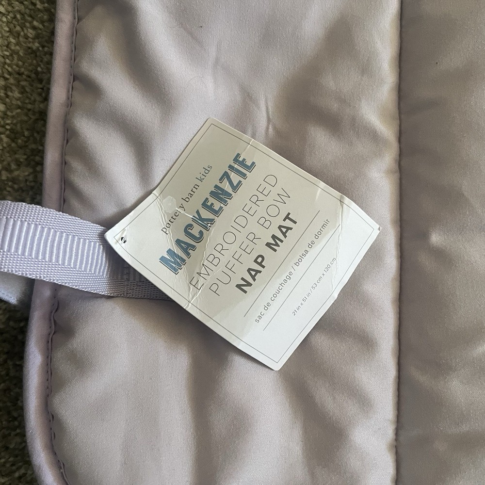 Pottery Barn Embroidered Puffer Bow Nap Mat Monogrammed Lilly