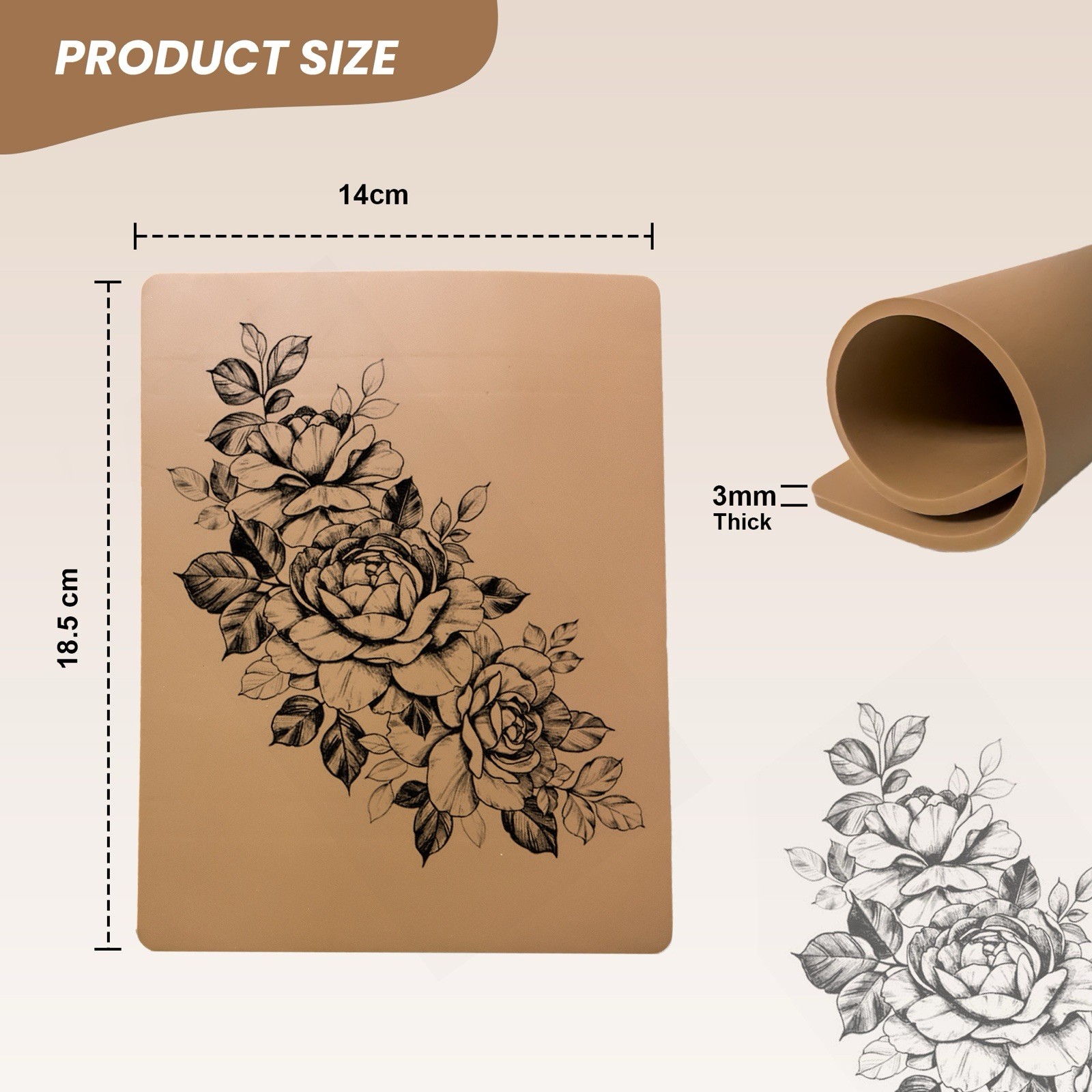 Tattoo Skin 10pcs 3mm Practice Double Sides Fake Skin For Tattoo Artist