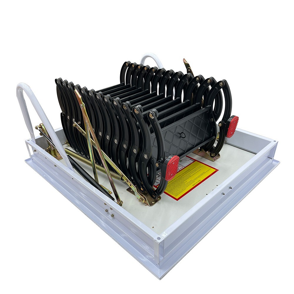 Ceiling Ladder Stairs 31.5x35.43in Frame PullDown Extension Folding Attic Ladder