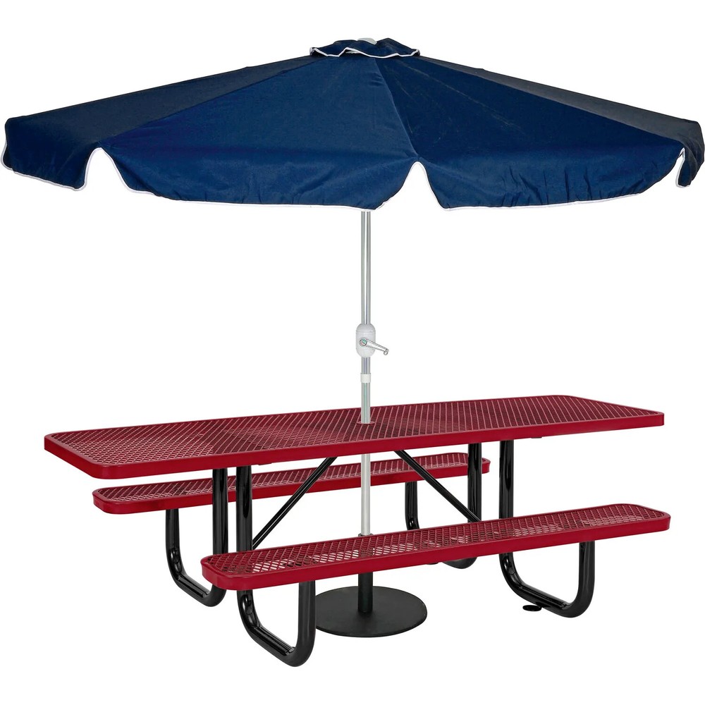 8' ADA Rectangular Picnic Table Expanded Metal Red (96" Long)