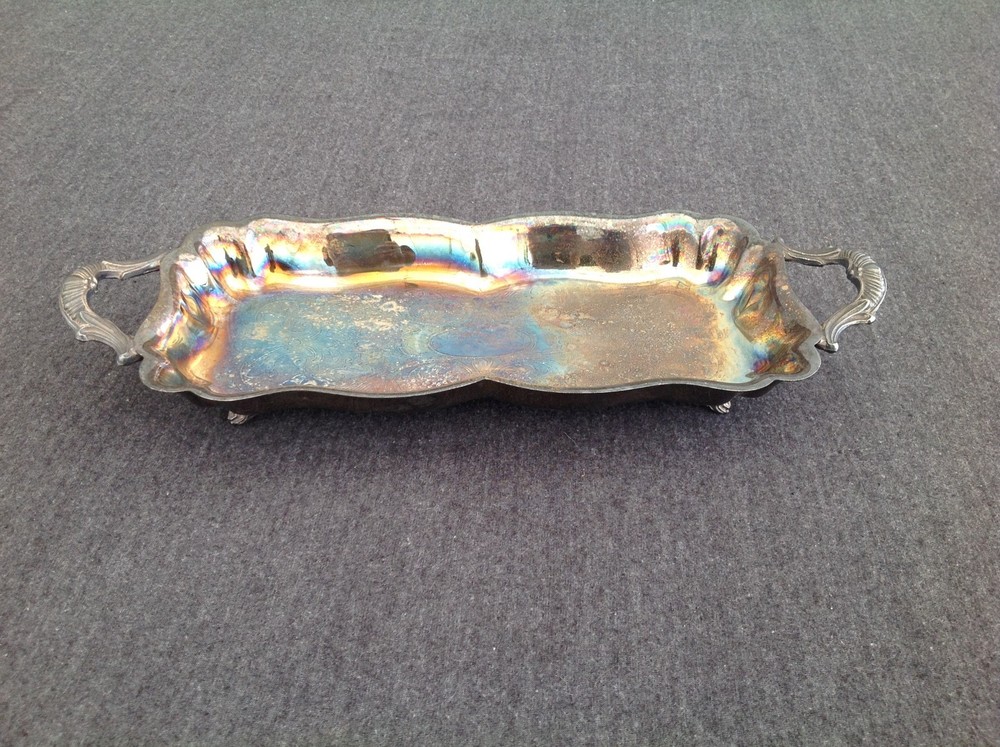 Eales 1779 Silverplate Footed Bread Serving Tray