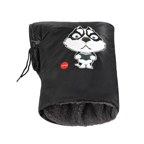 Motorcycle Handlebar Gloves Windproof Waterproof Winter Husky dog pattern