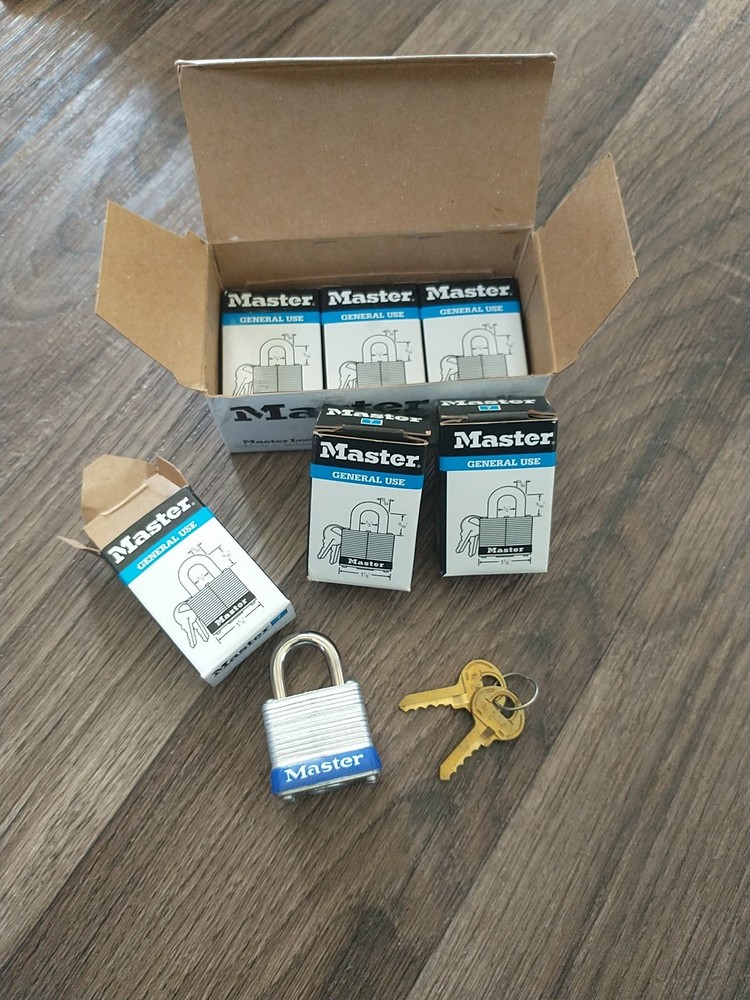 Quantity 6 Master Lock Small Padlocks 7MK System M30