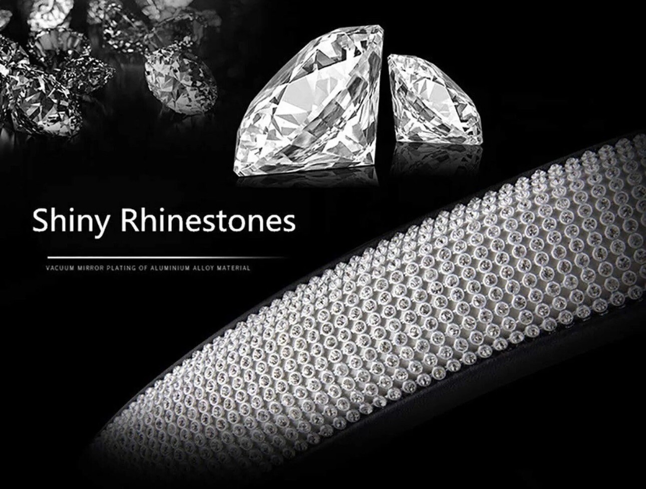 BEST Diamond Leather Steering Wheel Cover with Bling Crystal Rhinestones GIFT