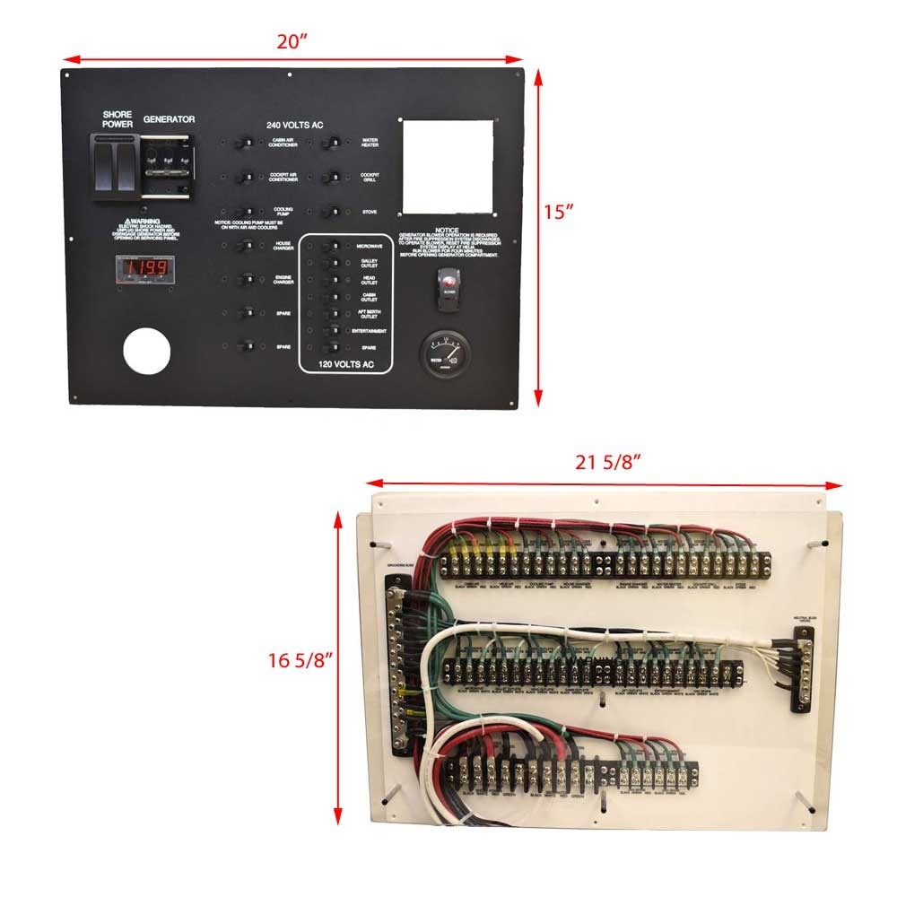 Tiara Boat Shore Power Generator | Toggle Breaker Panel