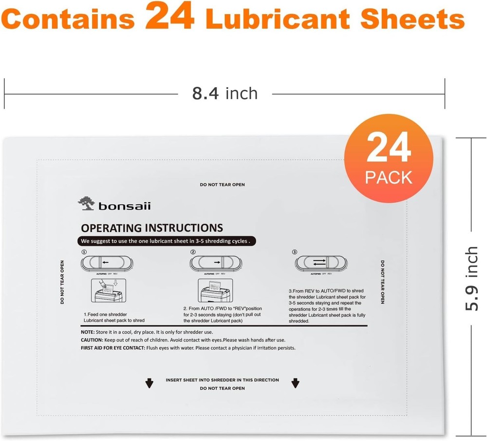 Eco-Friendly Shredder Lubricant Sheets - 24-Pack for Optimal Performance