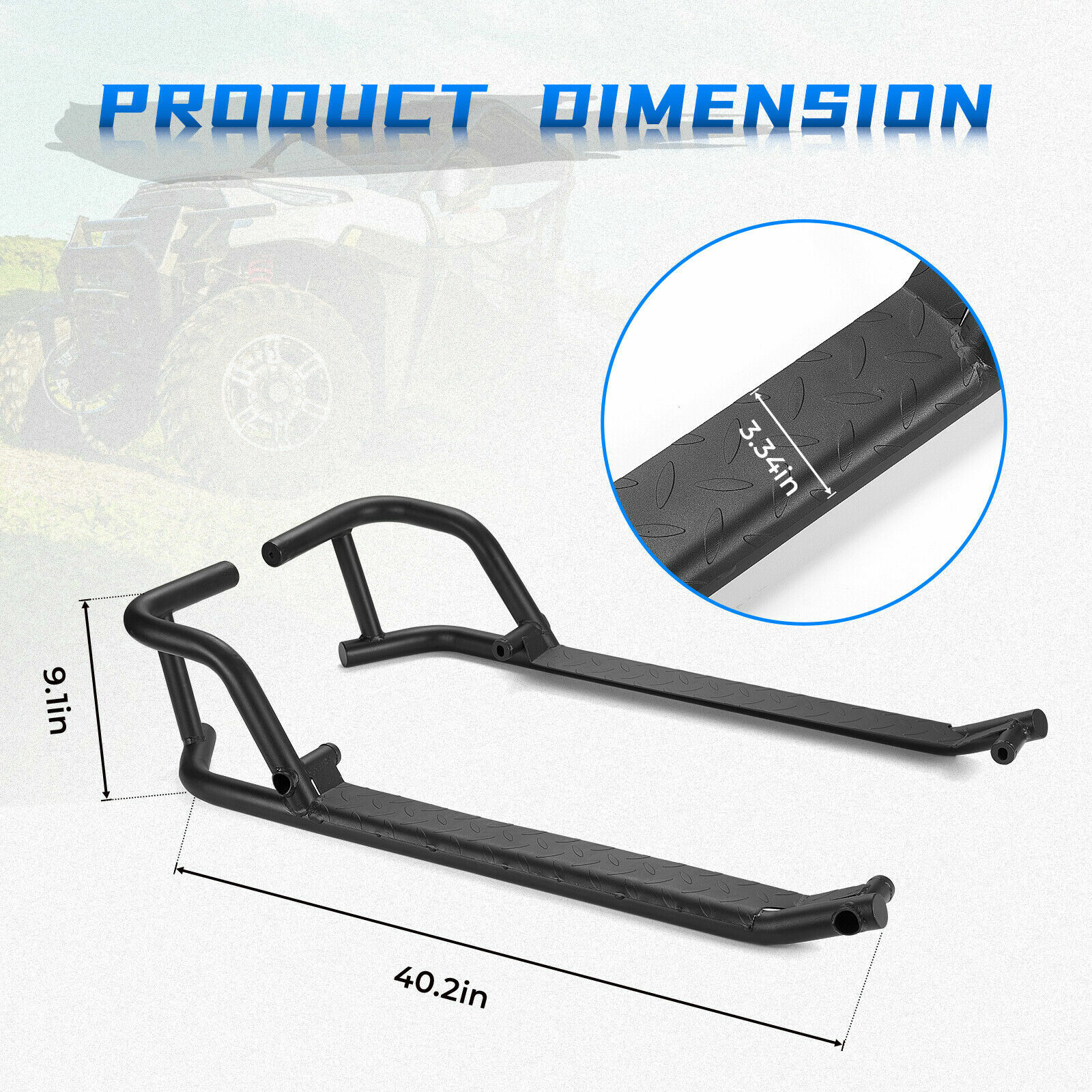 Heavy Duty Side Step Nerf Bars Rock Sliders for 2018-2025 Polaris Ranger XP 1000
