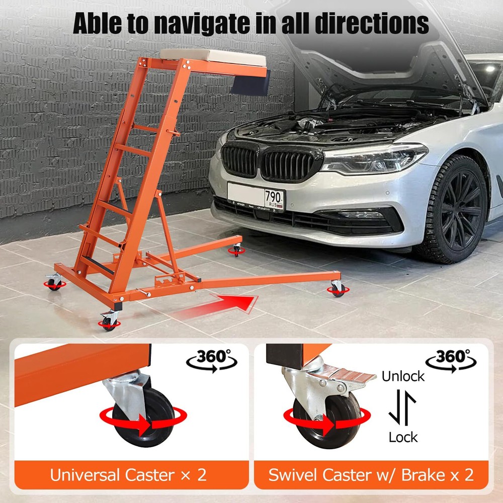 💯Adjustable Car Engine Creeper Thick Padded Deck Foldable Car Creeper 400 lbs