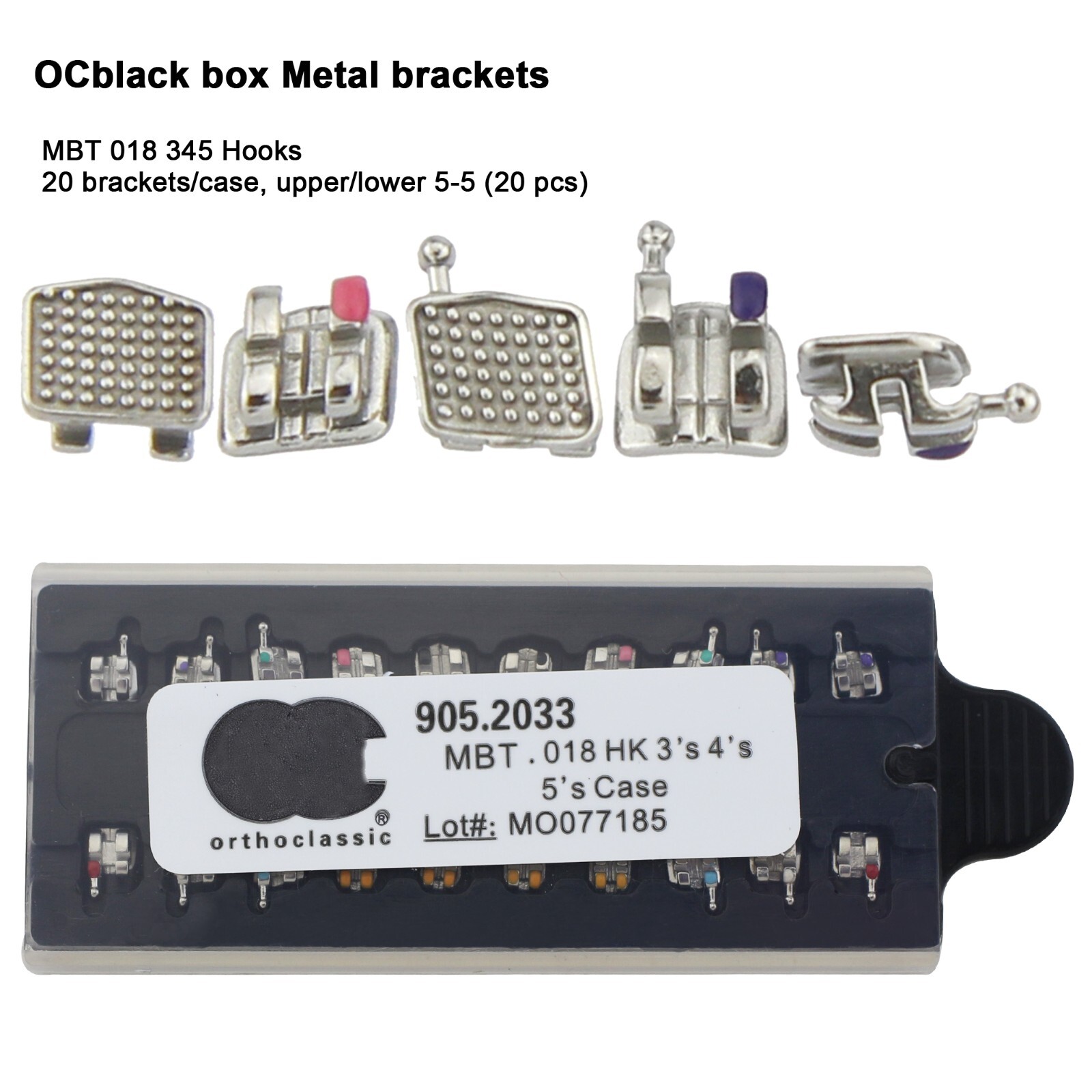 US Dental Orthodontic Metal Brackets MIM Mini Braces Roth MBT 022 018 345 Hooks