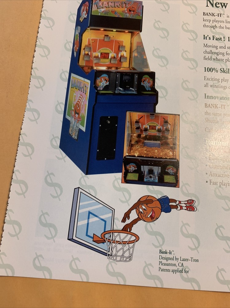 11- 8.5'' Bank it Capcom arcade game AD FLYER