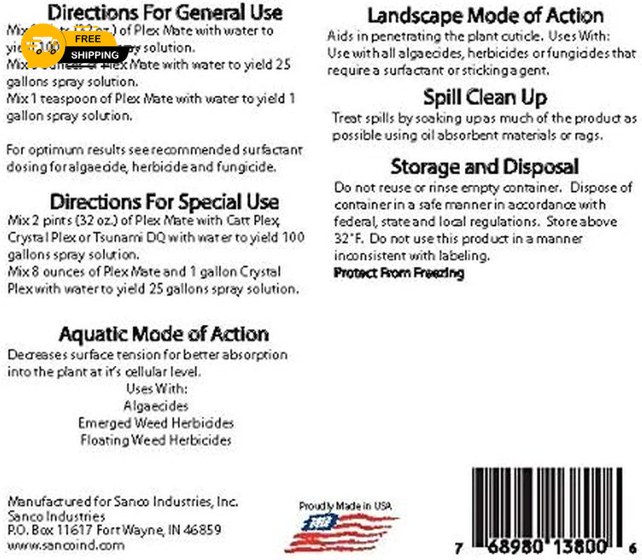 Plex Mate Aquatic Surfactant for Herbicides – Quart- Non-Ionic, Increase Product