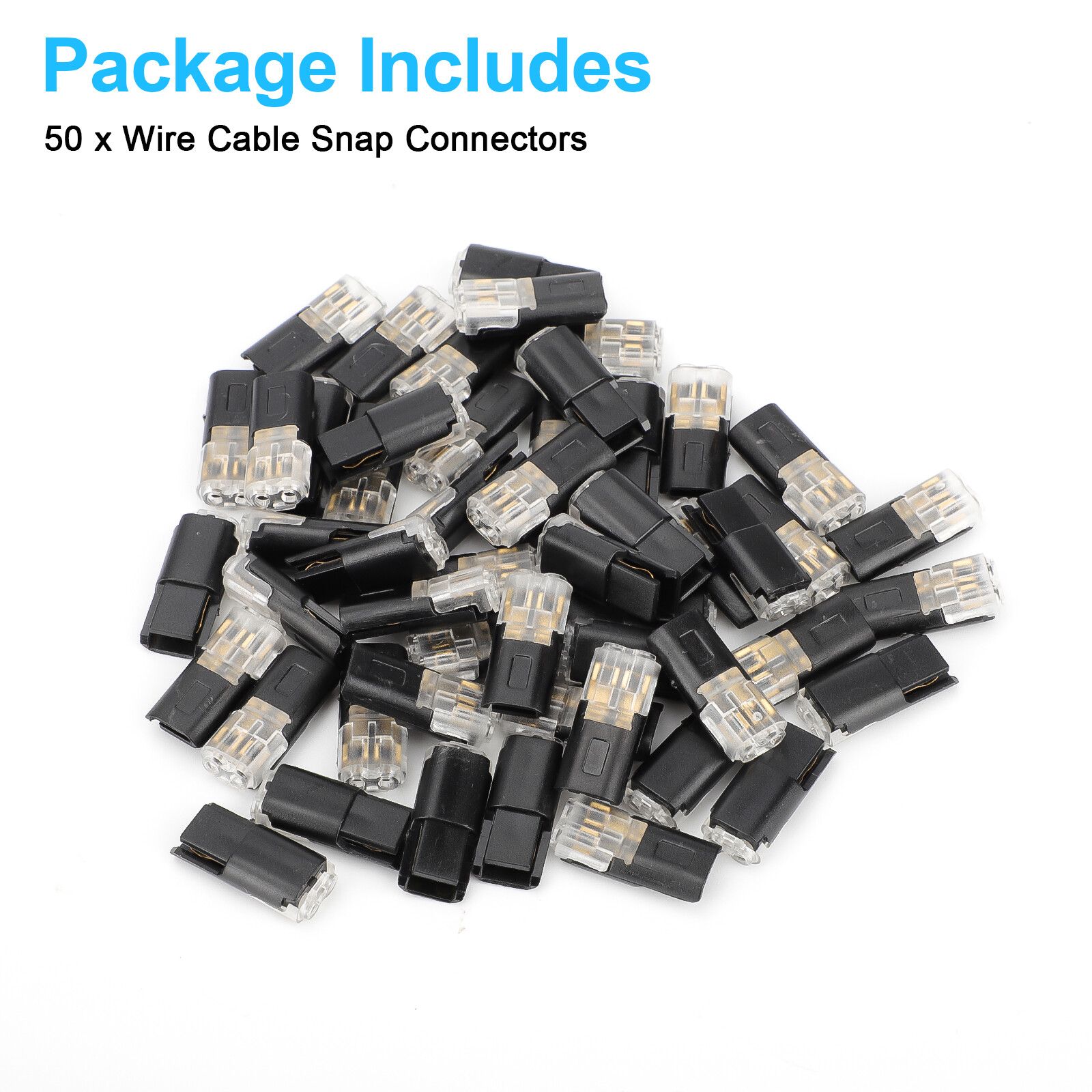 50PCS Double-Wire Cable Plug-in Snap Connector Connections Clamp Locking Buckle