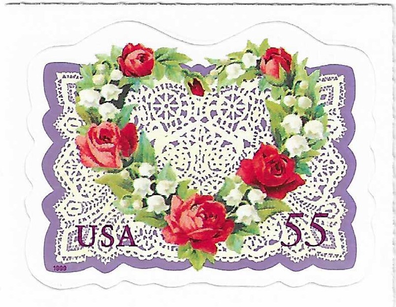 STAMP US SCOTT 3275 "Victorian Hearts" 55 CENT 1999 MNH