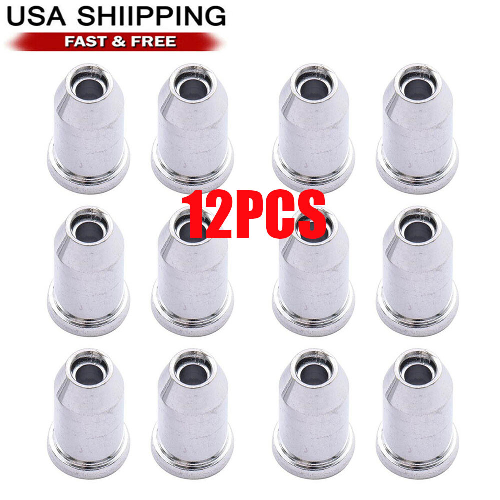 12Pc Chrome Guitar String Mounting Ferrules for Tele Electric String Thru Smooth