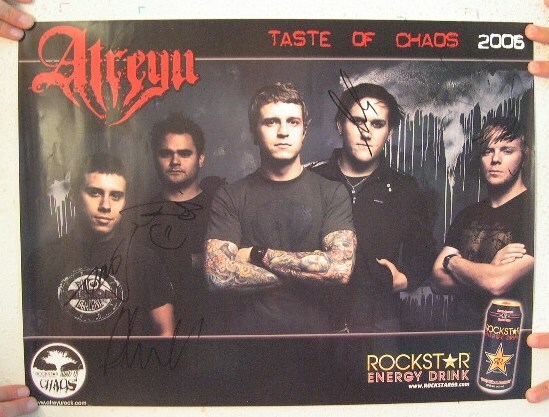 Atreyu Poster  Taste Of Chaos  Signed