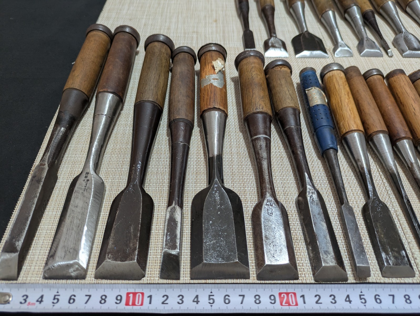 Japanese Chisel Nomi Carpenter Tool Set of 44 Hand Tool wood working R3376