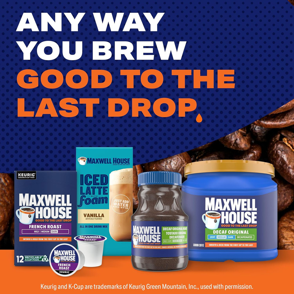Maxwell House Decaffeinated Original Medium Roast Ground Coffee, 29.3 Oz Caniste