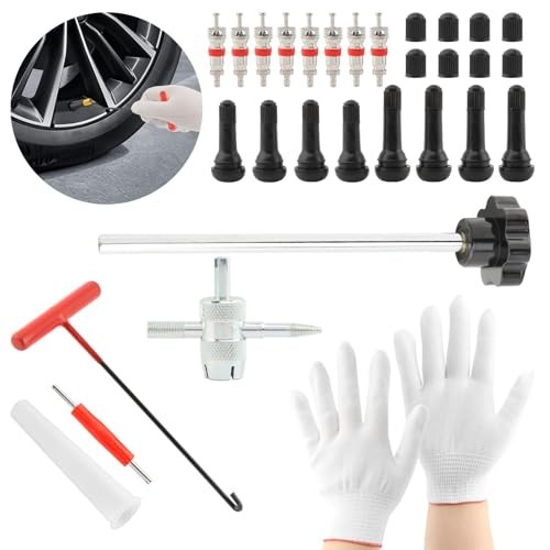 32Pcs Tire Valve Stem Core Replacement Tool Kit - TR413/TR414 Valve Core