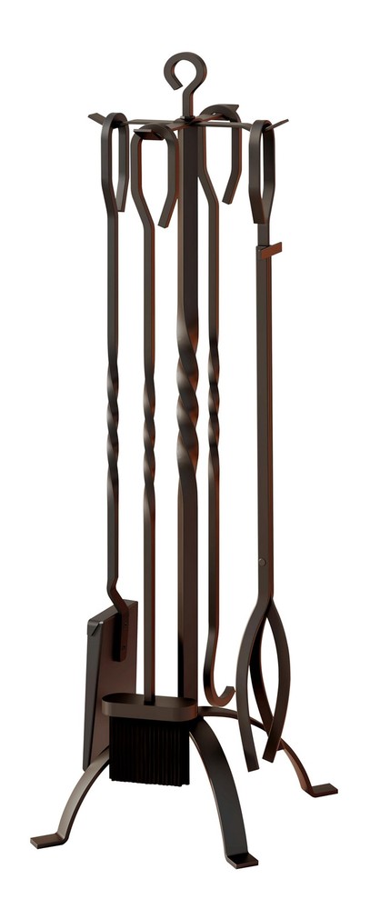 5 Pieces Fireplace Tools Sets Fireplace Accessories Tools Holder with Handles...
